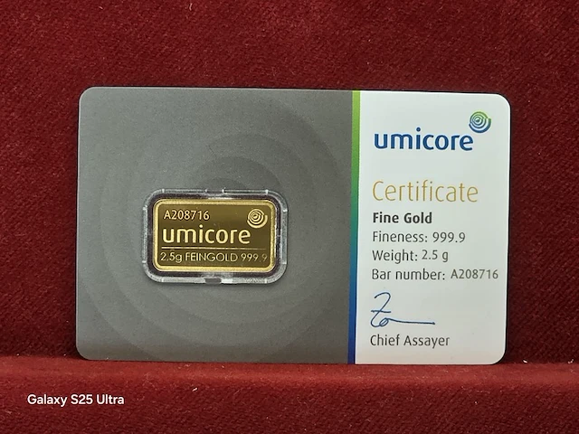 3x 1 gram palladium valcambi / 2.5 gram goud umicore / 1 gram platina valcambi - afbeelding 3 van  30
