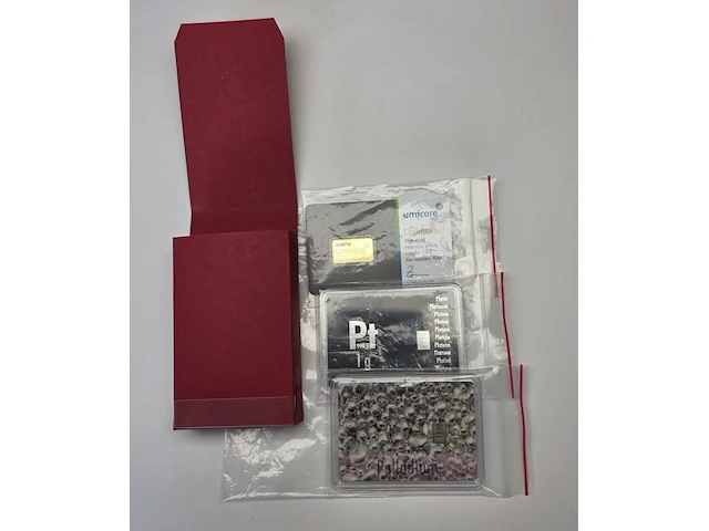 3x 1 gram palladium valcambi / 2.5 gram goud umicore / 1 gram platina valcambi - afbeelding 1 van  30