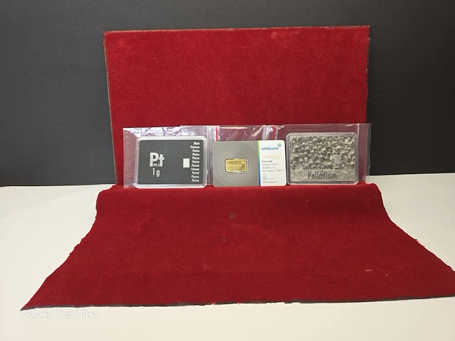 3x 1 gram palladium valcambi / 2.5 gram goud umicore / 1 gram platina valcambi - afbeelding 12 van  30