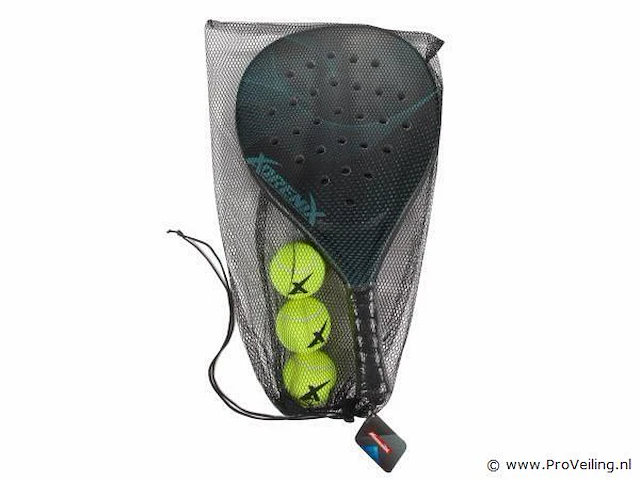 3x adrenix padelset - turquise/rood/blauw - afbeelding 1 van  3
