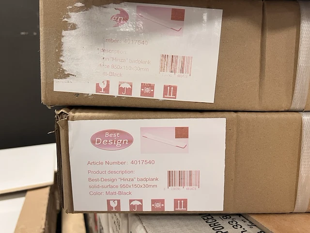 3x badplanken, mat zwart - afbeelding 3 van  3