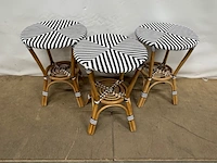 3x bistro tafel mica decorations, mandox, zwart/wit