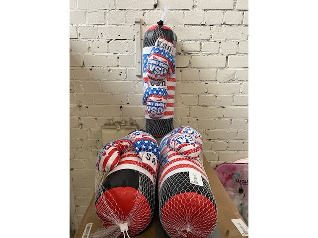 3x bokszak met handschoenen voor kinderen - afbeelding 1 van  4