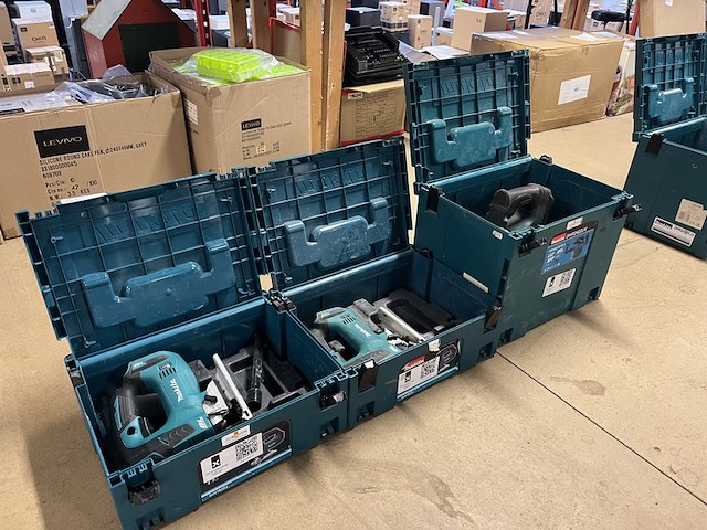 3x bouwgereedschap in m-box (2x decoupeerzaag, 1x combihamer) makita, 2x djv182zj, 1x dhr242zjv - afbeelding 1 van  6