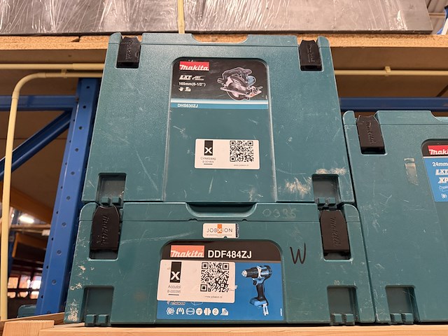 3x bouwgereedschap in m-box met 1x accu, 1x lader makita, dhs630zj, dhr242zjv, ddf484zj - afbeelding 2 van  6