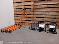 3x bouwlamp met 5x statief - afbeelding 1 van  9