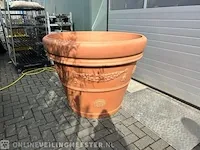 3x buitenpot hoogte 100 cm terracotta look - afbeelding 1 van  1