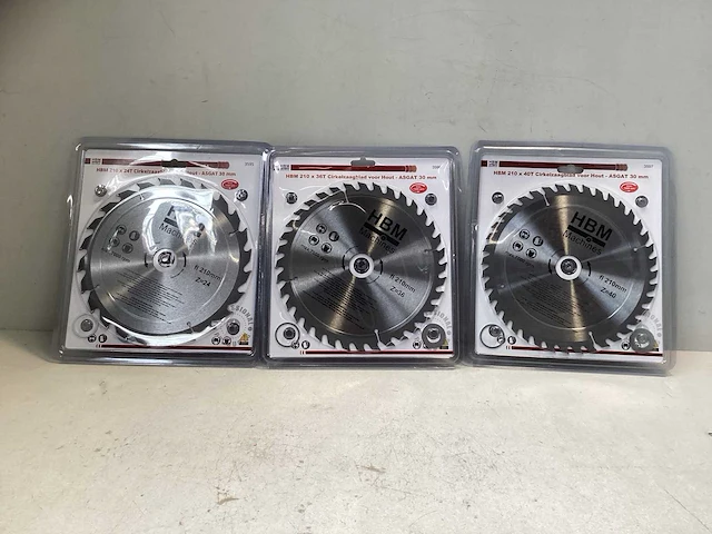(3x) cirkelzaagblad - 24t 36t 40t - asgat = 30mm - afbeelding 1 van  5