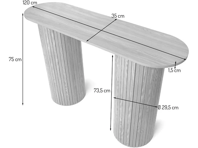 3x console tafel milton & oldbrook, glina - afbeelding 2 van  6