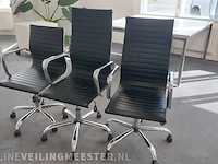 3x design bureaustoel lederlook - afbeelding 1 van  6
