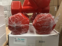 3x dumbbell set 2x 10kg (20kg totaal) active panther, rood - afbeelding 1 van  4