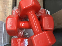 3x dumbbell set 2x 10kg (20kg totaal) active panther, rood - afbeelding 3 van  4