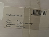 3x dumbbell set 2x 10kg (20kg totaal) active panther, rood - afbeelding 4 van  4