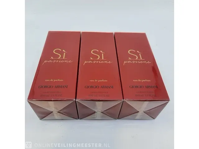 3x eau de parfum, 100 ml giorgio armani, sì passione, vaporisateur spray - afbeelding 3 van  4