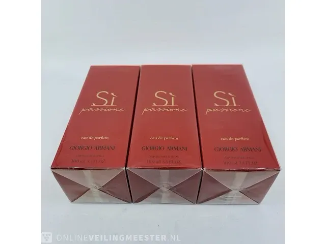 3x eau de parfum, 100 ml giorgio armani, sì passione, vaporisateur spray - afbeelding 3 van  4