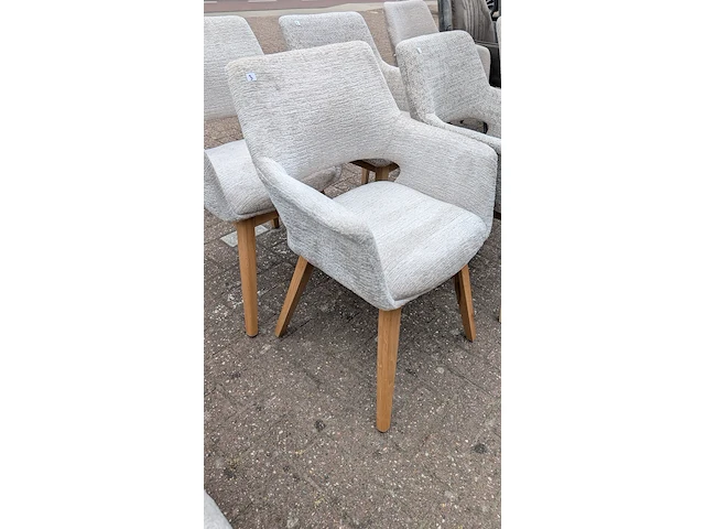 3x eetkamerstoelen boucle, zazuhome, beige - afbeelding 3 van  10
