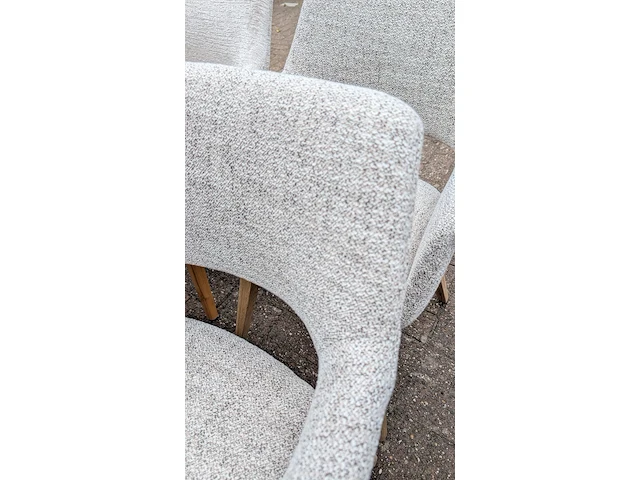 3x eetkamerstoelen boucle, zazuhome, beige - afbeelding 5 van  10