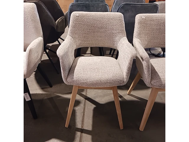 3x eetkamerstoelen boucle, zazuhome, beige - afbeelding 6 van  10
