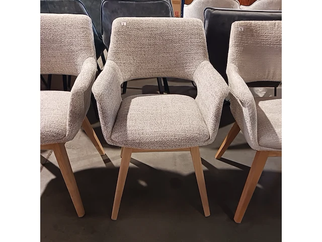 3x eetkamerstoelen boucle, zazuhome, beige - afbeelding 8 van  10