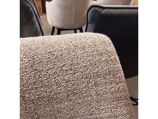 3x eetkamerstoelen boucle, zazuhome, beige - afbeelding 9 van  10