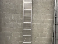 3x enkele ladder 9 treden, 3,10m tüv gekeurd, grijs / chroom, 2022 - afbeelding 1 van  1