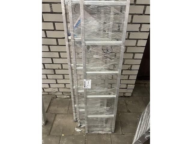 3x enkele ladder met gefelste sporten 8 sporten zarges, alto l 41548 - afbeelding 3 van  5