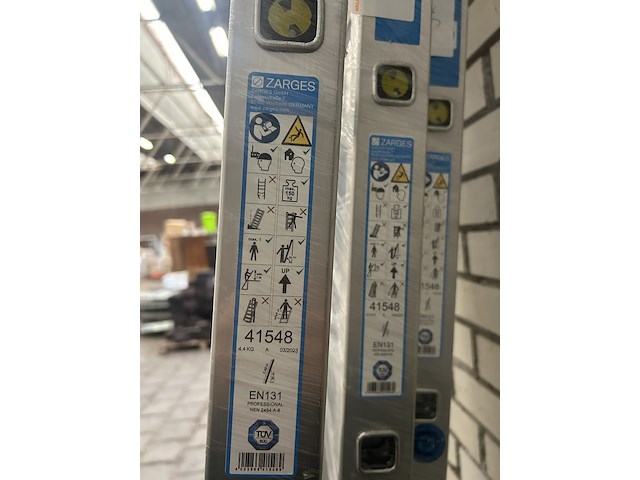 3x enkele ladder met gefelste sporten 8 sporten zarges, alto l 41548 - afbeelding 5 van  5