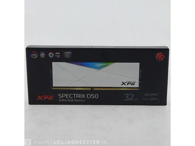 3x geheugenkaart xpg, spectrix d50 ddr4 rgb memory 32gb 3600mhz pc4-28800 - afbeelding 1 van  8