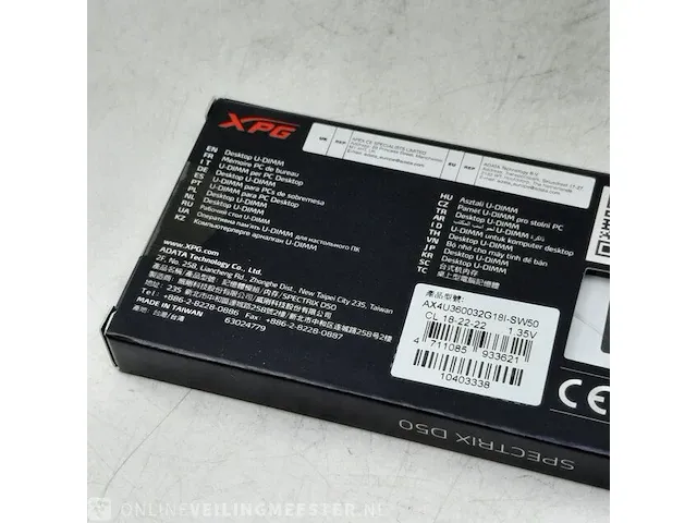 3x geheugenkaart xpg, spectrix d50 ddr4 rgb memory 32gb 3600mhz pc4-28800 - afbeelding 8 van  8