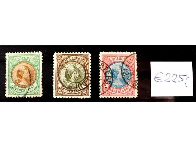 3x getaxeerde postzegels prinses wilhelmina - afbeelding 2 van  3