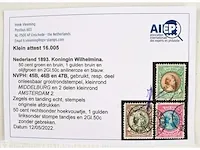 3x getaxeerde postzegels prinses wilhelmina - afbeelding 3 van  3