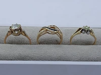 3x gouden ring, 14 karaats - afbeelding 1 van  10