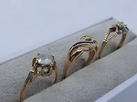 3x gouden ring, 14 karaats - afbeelding 3 van  10