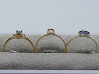 3x gouden ring, 14 karaats - afbeelding 1 van  12
