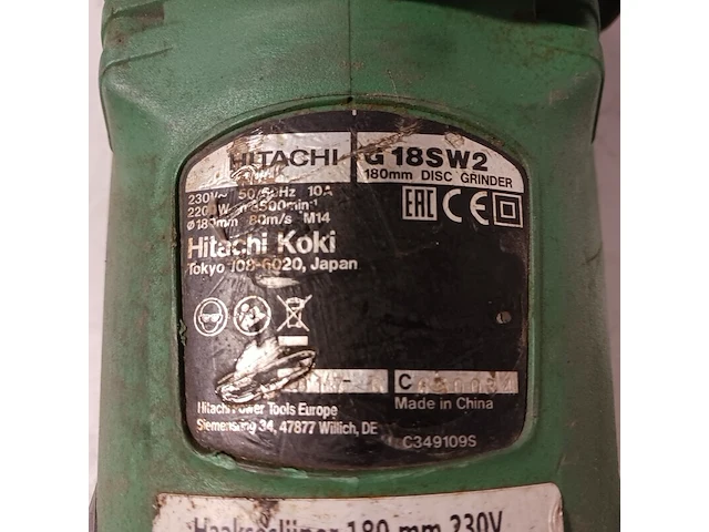 3x haakse slijper, hitachi - afbeelding 19 van  20