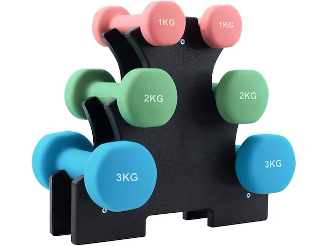3x halterpiramide met 6 halters in 3 gewichten ultrasport - afbeelding 1 van  4