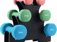 3x halterpiramide met 6 halters in 3 gewichten ultrasport - afbeelding 1 van  4
