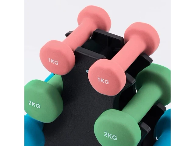 3x halterpiramide met 6 halters in 3 gewichten ultrasport - afbeelding 2 van  4