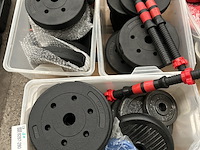 3x halterset met diverse halterschijven - afbeelding 1 van  4