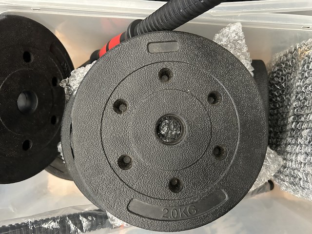 3x halterset met diverse halterschijven - afbeelding 4 van  4