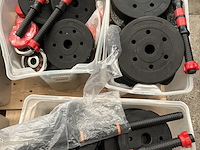 3x halterset met diverse halterschijven - afbeelding 1 van  6