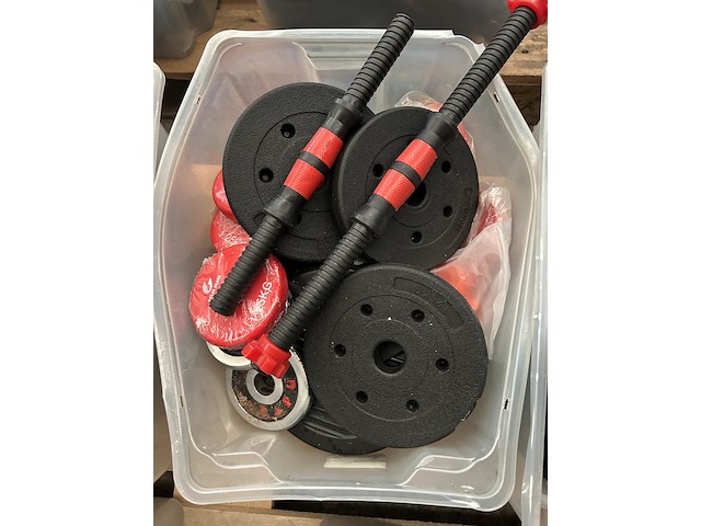 3x halterset met diverse halterschijven - afbeelding 3 van  6