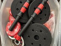 3x halterset met diverse halterschijven - afbeelding 3 van  6