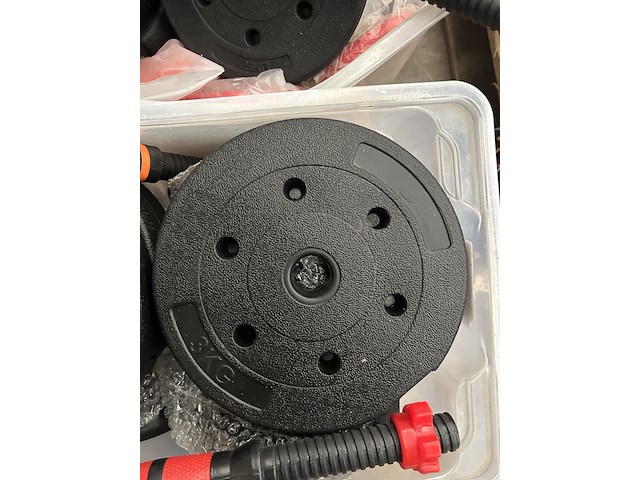 3x halterset met diverse halterschijven - afbeelding 4 van  6