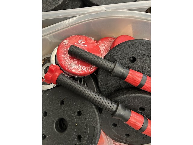 3x halterset met diverse halterschijven - afbeelding 6 van  6