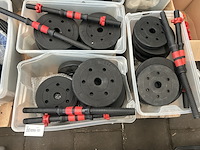 3x halterset met diverse halterschijven - afbeelding 1 van  5