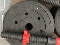 3x halterset met diverse halterschijven - afbeelding 4 van  5