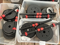 3x halterset met diverse halterschijven - afbeelding 1 van  5