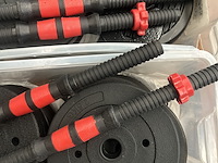 3x halterset met diverse halterschijven - afbeelding 2 van  5