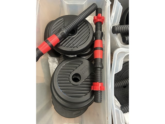 3x halterset met diverse halterschijven - afbeelding 3 van  5